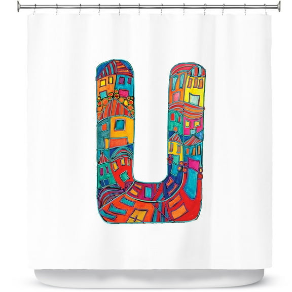 Shower Curtains 70" x 84" from DiaNoche Designs by Dora Ficher - Alphabet Letter U
