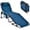 BLUE, variant on FUNDANGO Camping Chair Outdoor, Folding Chaise Lounge Chair for Beach Pool, Adjustable Reclining Chair with Pillow, Supports 265lbs, Blue 600D oxford fabric