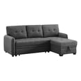thumbnail image 2 of Infini Reversible Fabric Sleeper Sofa & Storage Chaise Set in Dark Gray, 2 of 8