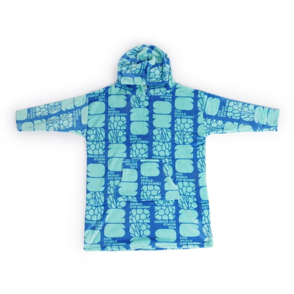 FIFA World Cup 26 Blue Net II Wearable Hooded Blanket, 24x32 Child & Petite Size