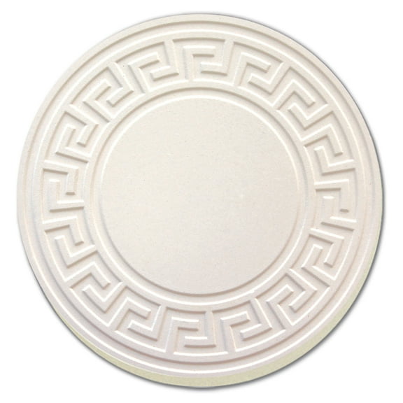 CounterArt "Neutral Embossed" 4-Pack White Round Single Image Absorbent Stone Coaster