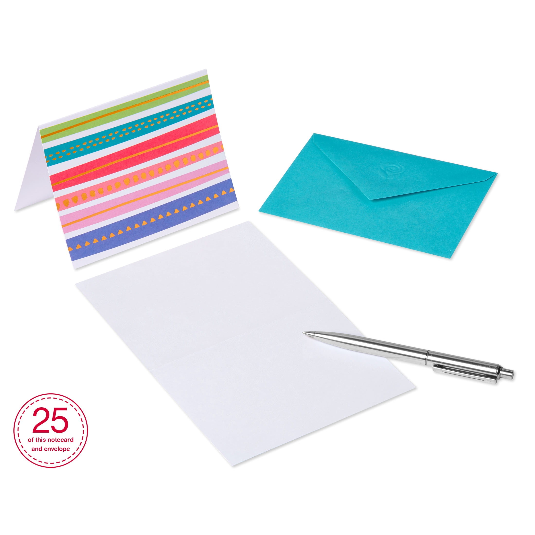 American Greetings Polka Dots and Stripes Stationery Note Cards (2 designs, 50-Count)