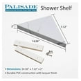 Vinyl Waterproof Corner Shower Shelf in Carrara Marble