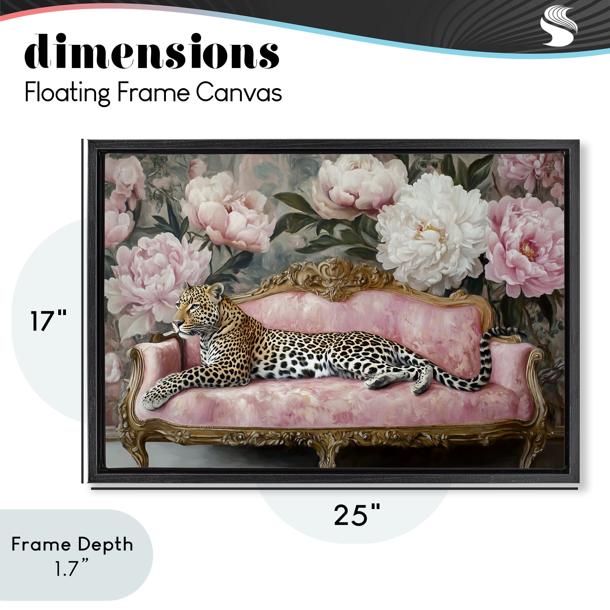 Stupell Industries Where The Leopard Dreams Black Framed Floater Canvas Wall Art, design by Tina LeCour