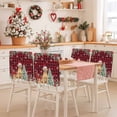 thumbnail image 2 of Christmas Dog Chair Covers Set of 4 Winter Snowflake Xmas Tree Poinsettia Plaid Chair Back Covers Stretch Removable Washable Slipcovers Protector for Dining Room Kitchen Party Decor, 2 of 5