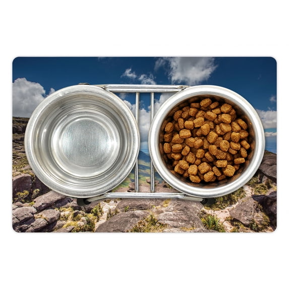 Venezuela Pet Mat for Food and Water, View from the Plateau of Roraima on the Gran Sabana, Non-Slip Rubber Mat for Dogs and Cats, 18" X 12", by Ambesonne