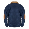 thumbnail image 3 of Huankd Men's Fleece Sweatshirts Vintage Quarter Zip Pullover shirt Casual Long Sleeve Sweatshirt Warm Tops Blue XL, 3 of 3
