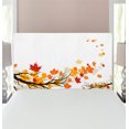 thumbnail image 1 of Fall Headboard, Swirling Bended Autumn Tree Branches Colored Leaves Pastoral Season Theme, Upholstered Decorative Metal Bed Headboard with Memory Foam, Twin Size, Marigold Dark Orange, by Ambesonne, 1 of 4