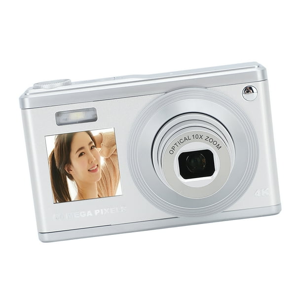 Cámara Compacta, Cámara Digital 4K Pantalla IPS HD Dual Zoom óptico 10x Enfoque Automático Cámara Digital Compacta Retro Con Lente Telescópica Para Fotografía De Viajes
