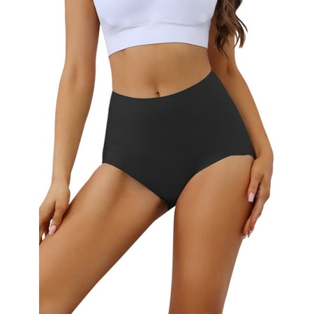 Allegra K Women s High Waist Full Coverage Brief Tummy Control Underwear Panty L Black