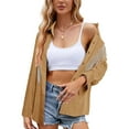 thumbnail image 2 of Female Sparkly Fringe Button Down Shirt Top Country Concert Nashville Western Cowgirl Outfit Khaki S, 2 of 5