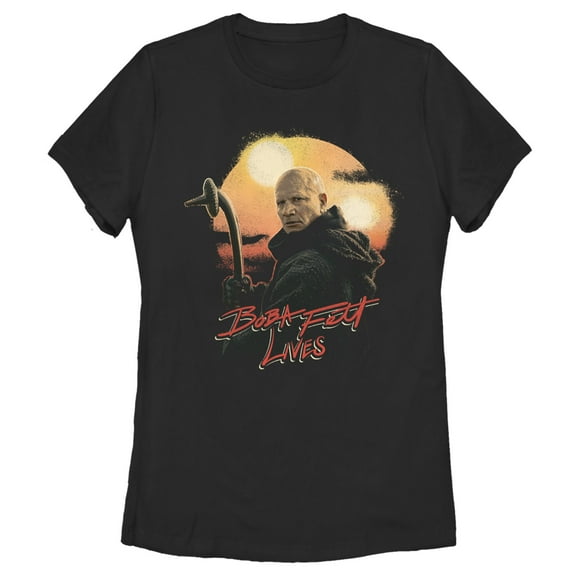 Boy's Star Wars: The Mandalorian Boba Fett Lives Graphic Tee Black X Small