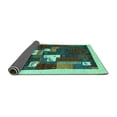thumbnail image 2 of Ahgly Company Indoor Round Abstract Turquoise Blue Contemporary Area Rugs, 5' Round, 2 of 4