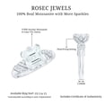 thumbnail image 6 of Rosec Jewels 8 MM Asscher Cut Moissanite Solitaire Engagement Ring in Petal Prong Setting, 14K White Gold, US 13.00, 6 of 9