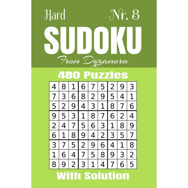 Hard Sudoku Nr 8 480 Puzzles With Solution Paperback Walmart Com Walmart Com