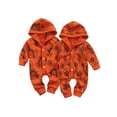thumbnail image 3 of Liacowi Newborn Baby Girls Boys Hooded Romper Button Down Long Sleeve Infant Clothes with Pockets, 3 of 8
