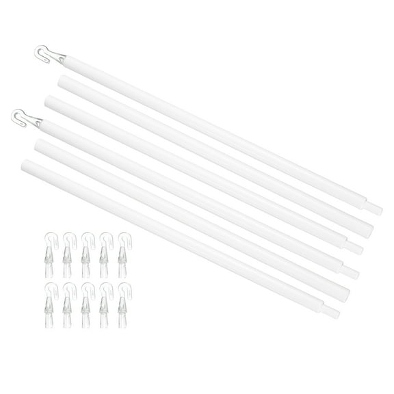 Uxcell 2 Pack 35" Blinds Wand Replacement, Combinable Blinds Tilt Wand with Hook, Vertical Blind Rod Stick for Window Curtain Opener Accessory, White