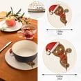 thumbnail image 2 of SKYSONIC 2 pcs Cheerful Gingerbread Man Christmas Pot Holders Trivets, Heat Resistant Trivets,Red Santa Hat Cotton Thread Weave Mats for Hot Pads Pans Pot Bowl Teapot, 2 of 7