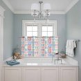 thumbnail image 3 of 2 Panels Kitchen Tier Curtains 39 Inch Length, Pink Blue Plaid Grommets Window Treatment Curtain, Modern Colorful Checkered Love Heart Thermal Curtains Drapes for Living Room/Bathroom, 3 of 9