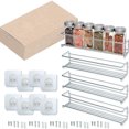 thumbnail image 6 of Wall Mounted Spice Bottle Storage Rack Set Punch Free Metal Seasoning Holder for Home Kitchen Salt Sugar Pepper Jar, 6 of 9