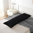 thumbnail image 2 of Dee's Collection 1 Piece Body Pillow Cover, 100% Egyptian Cotton 600 TC with Hidden Zipper Closure (Black Solid, 20x54 Inches), 2 of 6