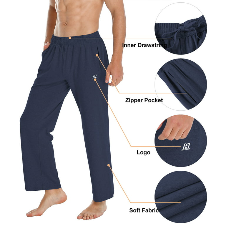 FEDTOSING Men's Sweatpants Cotton Male Jogger Loose Fit Navy Blue,up to  Size 3XL 