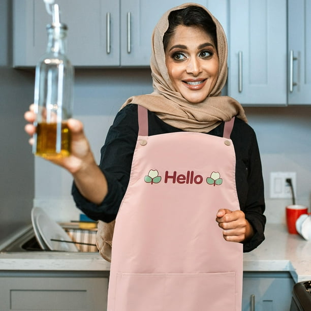 ADDHAT Delantal Impermeable Rosa Para Cocina Con Protección Contra Y Ajuste Cómodo