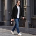thumbnail image 6 of Full Zip Fleece Hoodie for Men Oversized Long Sleeve Pocket Loose Fit Streetwear Athletic Zip Up Sweatshirt Black 3XL, 6 of 7