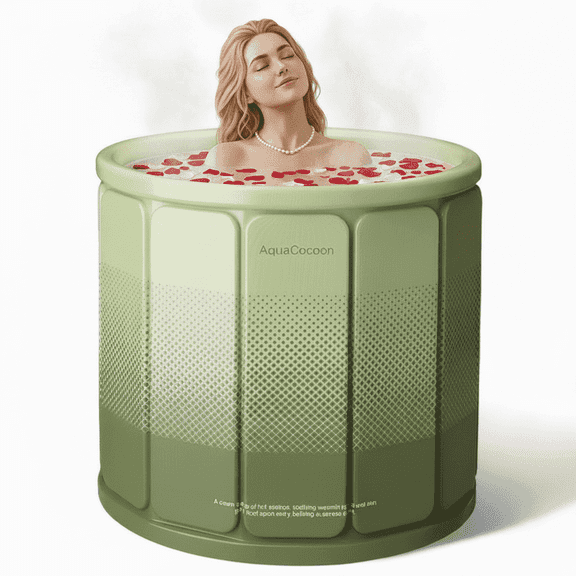 XunKA Portable Foldable Bathtub,SPA Soaking Standing Bath Tub, Suitable for Home Outdoor (Cold/Hot Universal).
