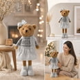 thumbnail image 6 of ZORVINEX Retractable Leg Christmas Bear Decor Stretchable Standing Bear Stuffed Figurine Holiday Plush Ornament For Fireplace Shelf Tabletop Home Party Decoration,Multicolor E, 6 of 7