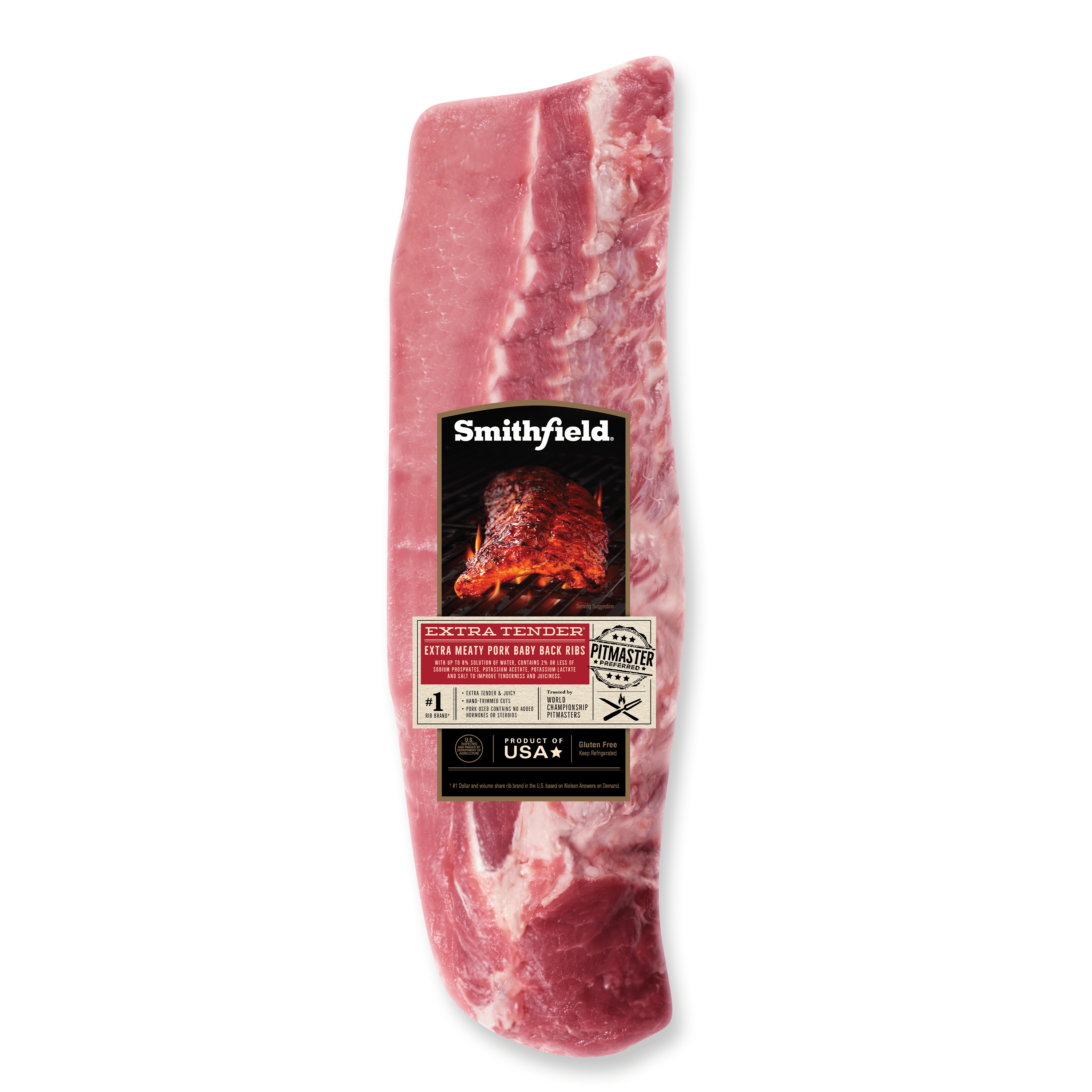 Smithfield Extra Tender and Extra Meaty Pork Back Ribs, 2.69 4.0 lb