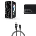 thumbnail image 1 of Accessory Bundle for Galaxy Z Fold 4: Slim Snap-On Case (Black Marble), Rear Camera Glass Protector, Nylon Braided USB-C to USB-A Cable (3 Feet), 1 of 8