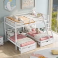thumbnail image 4 of White Full Over Double Twin Triple Bunk Beds with Drawers, 4 of 10