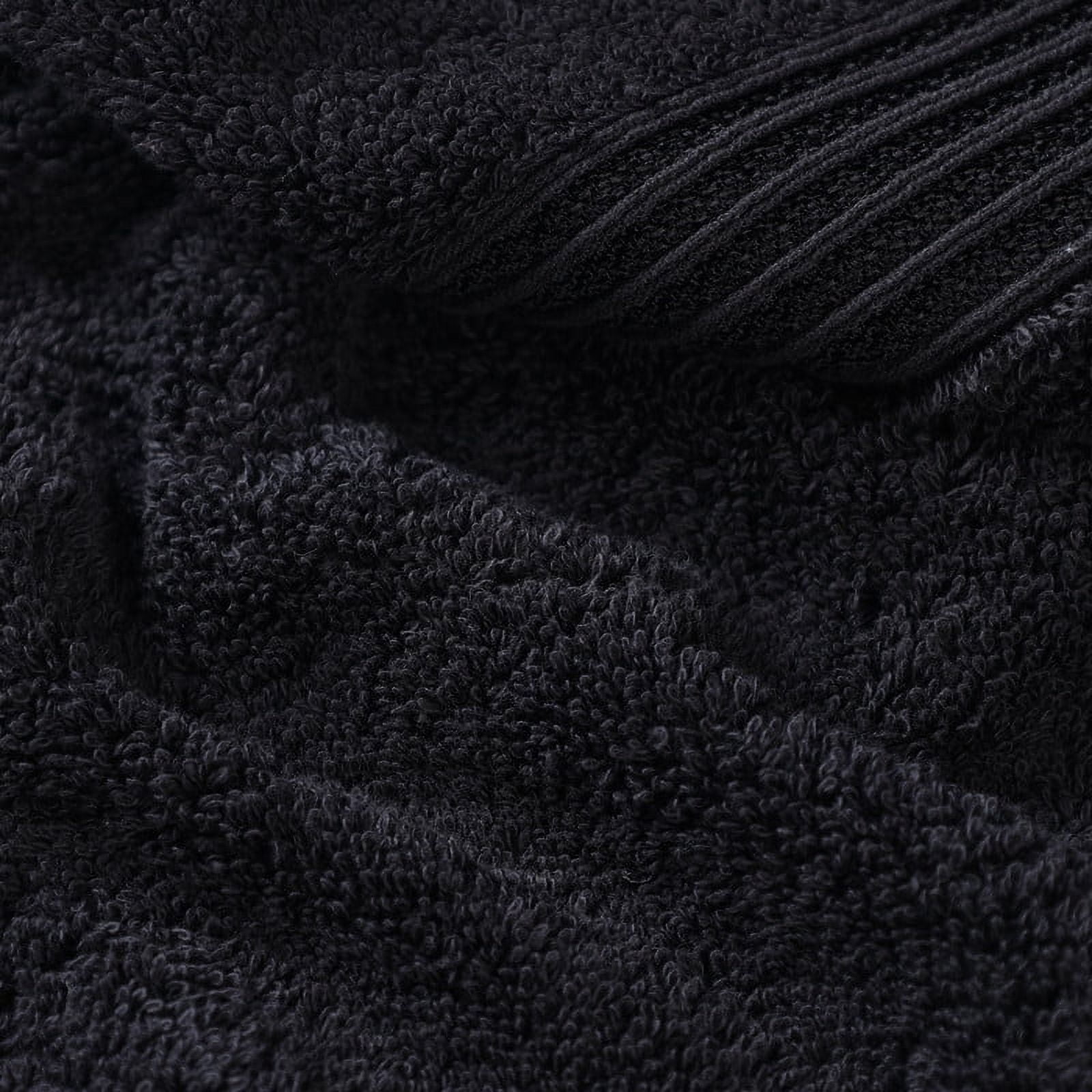 Superior Derry Solid Egyptian Cotton 8-Piece Hand Towel Set, Black