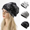 thumbnail image 3 of Gorro A La Moda Para Mujer Y Hombre, Gorro Cálido De Algodón Con Estampado De Flores De Anacardo, Sombrero De Cúpula De Cobertura Para Las Cuatro Estaciones matsuzay AP007035-01, 3 of 4