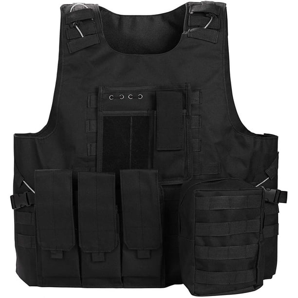 Tactical Vest Adjustable Outdoor Molle Vest Modular Vest Gear Carrier  Breathable Vest for Hunting Hiking Camping CS Game Training Gaming
