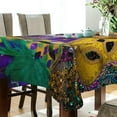 thumbnail image 3 of 54"x72" Mardi Gras Tablecloth, Waterproof Washable Polyester Square Table Cover, Durable Tablecloth for Kitchen Dining Table Party Decor, 3 of 7