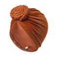 thumbnail image 2 of VJGBEGW Women Shimmer Ribbed Pre-Tied African Turban Head Wrap Knotted Crochet Top Stretch Hair Turban Cap Soft Head Scarf Orange One Size, 2 of 6