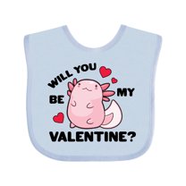 Inktastic Axolotl Will You Be My Valentine with Red Hearts Boys or Girls Baby Bib