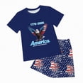 thumbnail image 4 of HCNTES Toddler Girls Boys Independence Day Clothing Printed Star Short Sleeve and Short Set Baby Boys Girls Party Outfit Kids 2t 3t 4t 5t 6t Summer Pjs Set(H03-Dark Blue,11-12 Years), 4 of 7