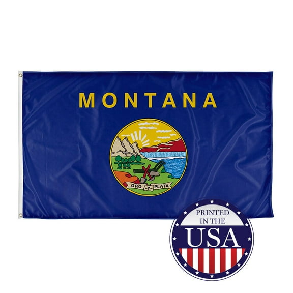 Montana State Flag - 3ft x 5ft Knitted Polyester, State Flag Collection, Made in The USA 