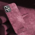 thumbnail image 1 of Funda personalizada coreana para iPhone 14 13 12 11 Pro Max, funda de lujo de piel de cordero con nombre personalizado, 13 14 Pro Max, regalos DIY, 1 of 4