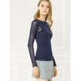 thumbnail image 4 of INSPIRE CHIC Women's Long Sleeve Mesh with Spaghetti Strap Camisole Tops, 4 of 4