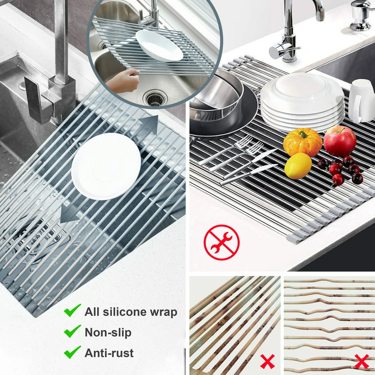 Dish Rack Over Sink, WeGuard Roll Up Dish Drying Rack and Dish