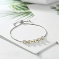thumbnail image 3 of Gem Stone King 2.28 Ct Round Peach Morganite Green Peridot 925 Sterling Silver Tennis Bracelet for Women, 3 of 3