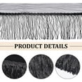thumbnail image 4 of 10 yardas de flecos de lentejuelas de 9.8 pulgadas, flecos de PVC para coser, borlas de lentejuelas negras para manualidades., 4 of 9