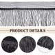 thumbnail image 4 of 10 yardas de flecos de lentejuelas de 9.8 pulgadas, flecos de PVC para coser, borlas de lentejuelas negras para manualidades., 4 of 9