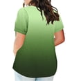 thumbnail image 3 of Cotton Plus Size T Shirt for Women Graphic Loose V Neck Top July 4th Print Short Sleeve L-5X Casual Large Tee (5X-Large, Green 04), 3 of 5