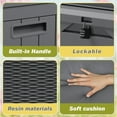 thumbnail image 3 of Homall 100-Gallon Outdoor Resin Deck Box for All-Weather Use Lockable Waterproof Storage Solution with Cushion Storage,Gray, 3 of 7