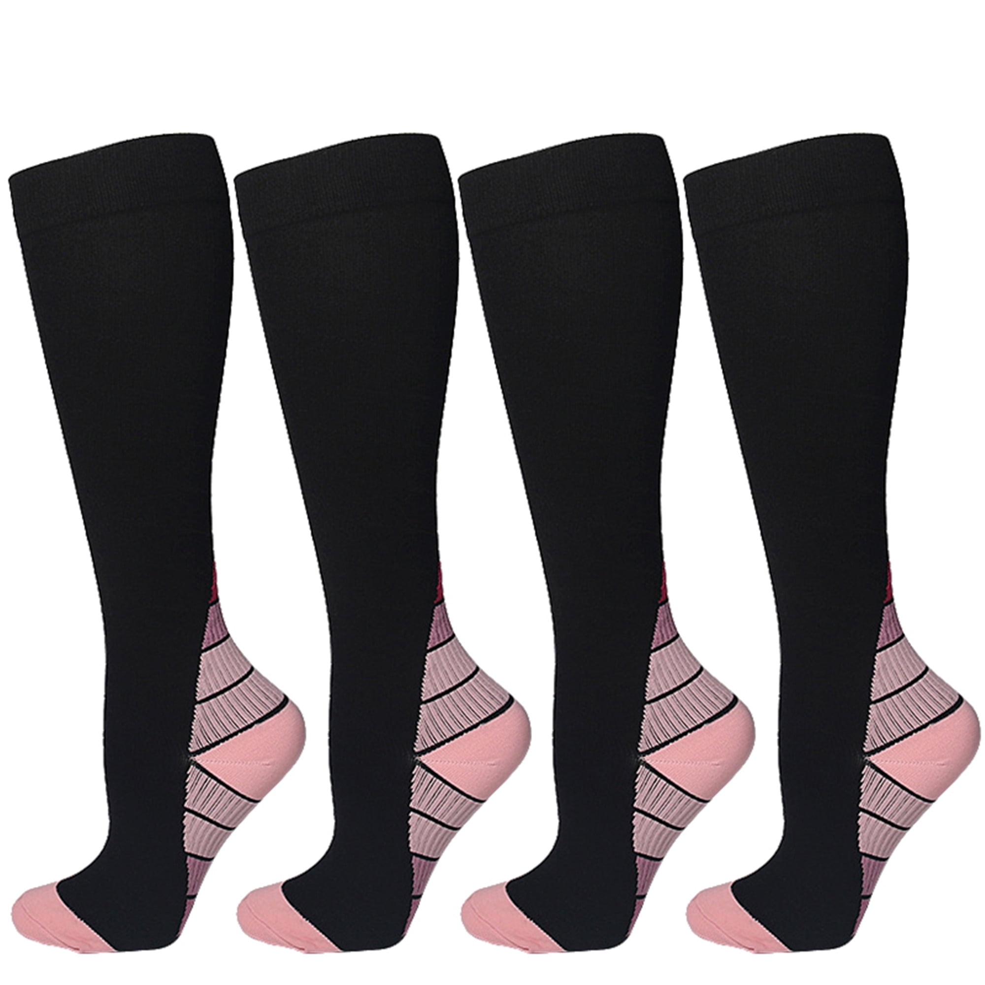 Elbourn 2Pair Soccer Socks for Men Teen Thigh High Compression Socks Mens Running Socks